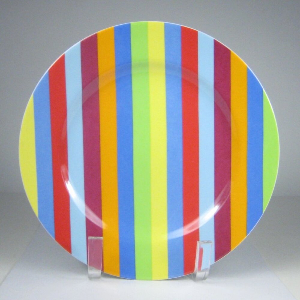Swid Powell Gene Meyer Stripes Porcelain Ceramic Salad Plate Thailand